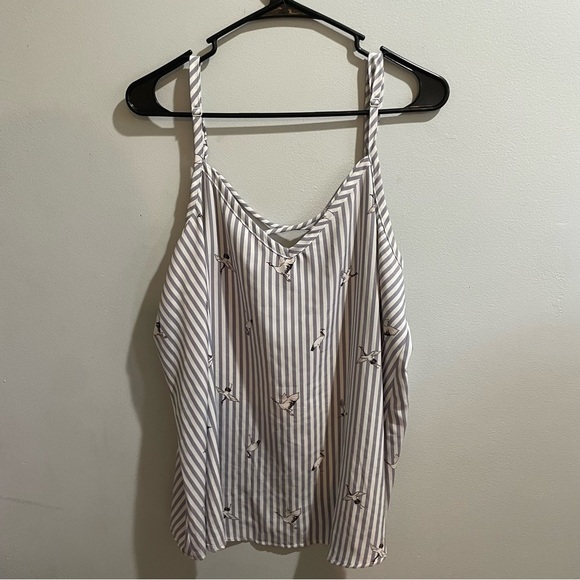 Torrid Grey & White Striped Crane Cami Women’s 2X Lightweight Flowy Tank Summer - Picture 2 of 7